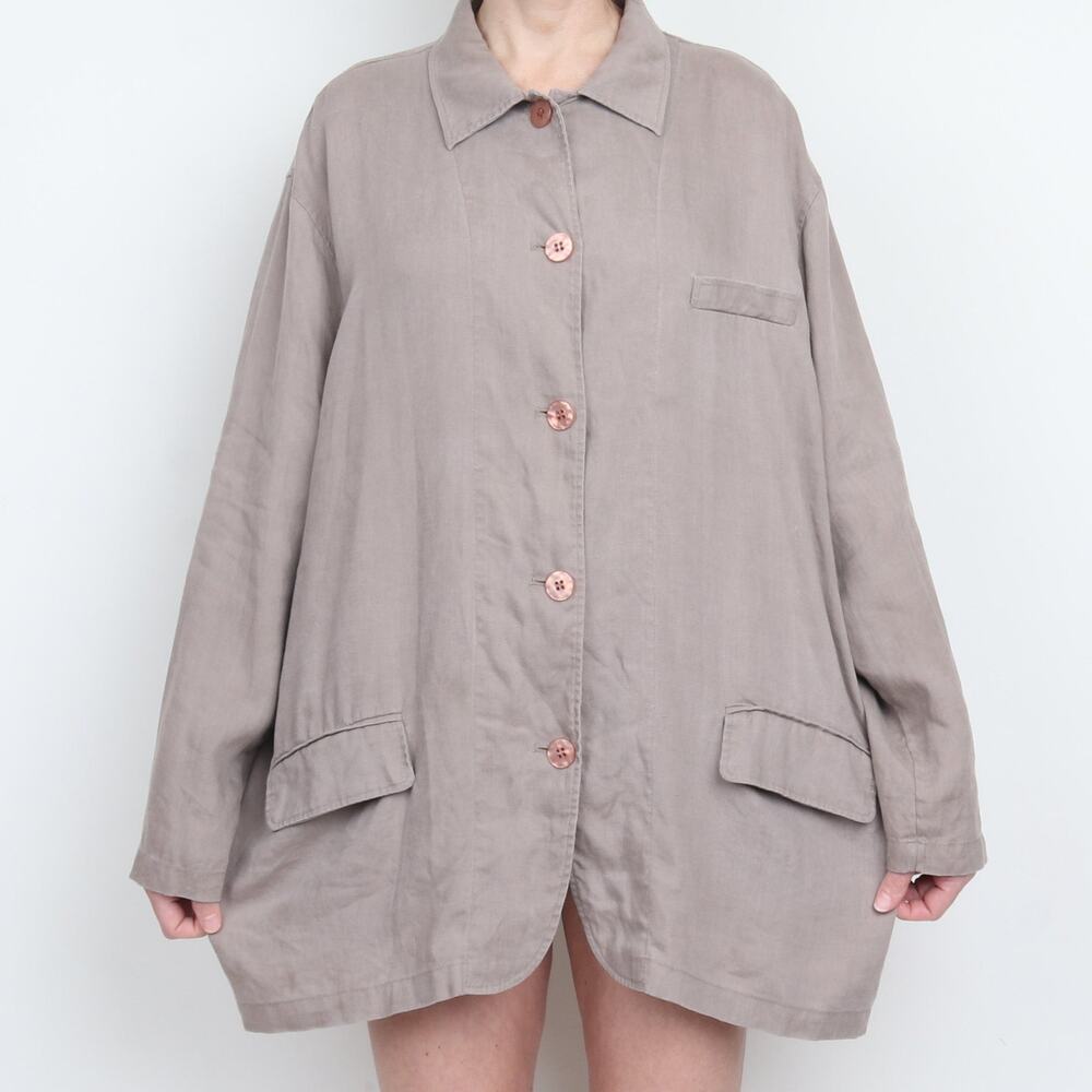 Vintage 90s 100% Linen Oversize Jacket XL